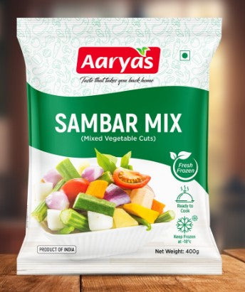 Aaryas Frozen Sambar Mix 400g