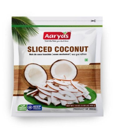 Aaryas Sliced Cut Coconut 400g